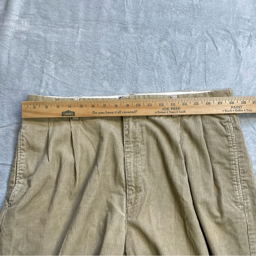 Polo Ralph Lauren Pants 38x32 Men’s Corduroy Khaki‎ Pleated Vintage